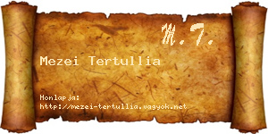 Mezei Tertullia névjegykártya